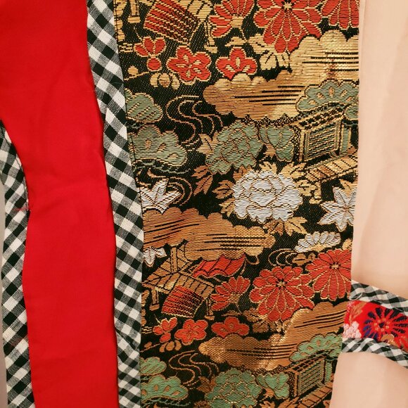 Unisex Asian Red Multicolor Beautiful Pattern Traditional Clothing Long Vest - Picture 7 of 15